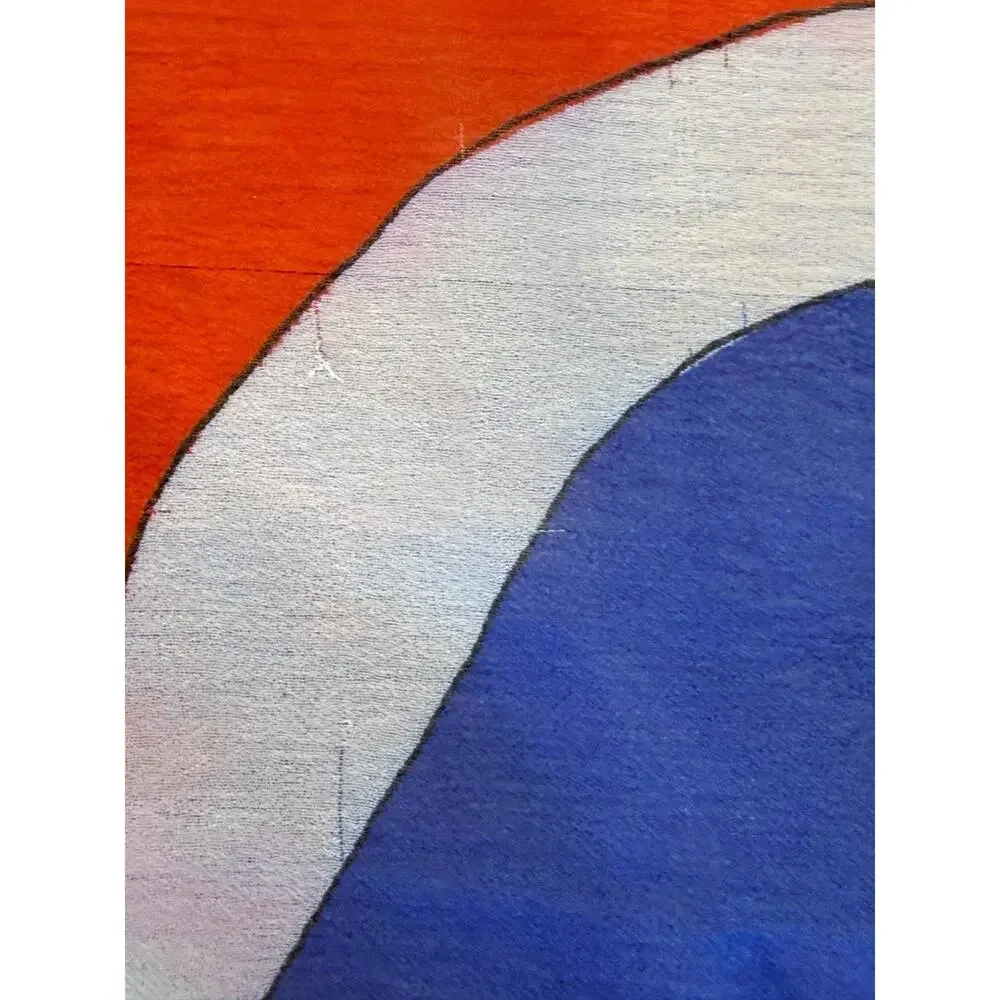 Vintage Vera Neumann Signed Silk Chiffon Scarf Psychedelic Swirl Red Blue White⁠